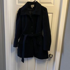 Converse One Star women’s size XL long pea coat. Puffed shoulders. Tie.